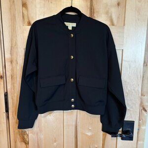 NWT MICHAEL Michael Kors Bomber Jacket Black Dressy S MSRP $135